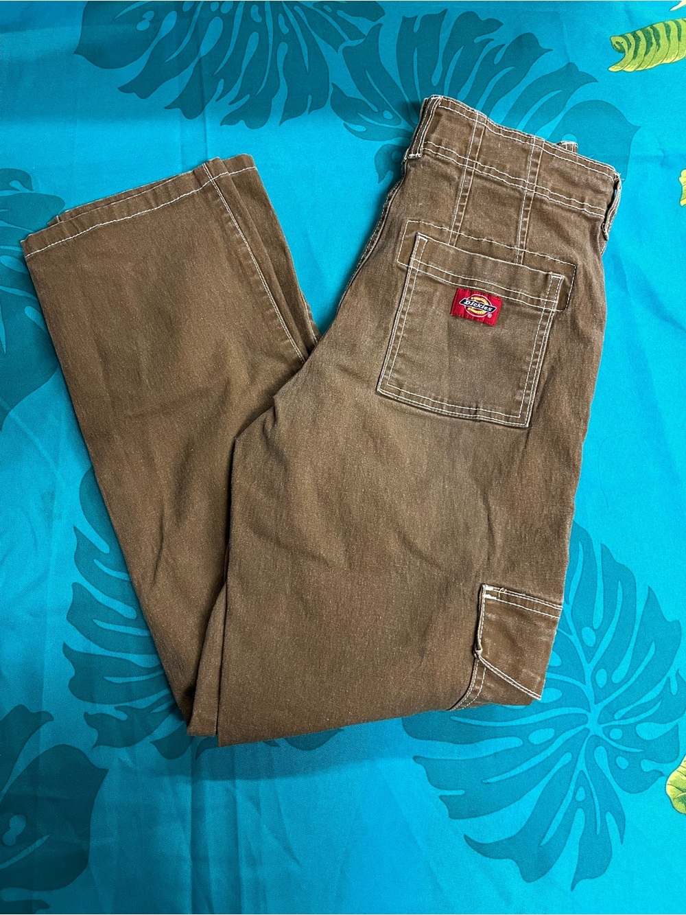 Dickies women’s Brown Cargo Work Pants with Tool Pocket
